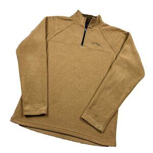 Prana Light Brown 1/4 Zip Fleece Pullover Gorcore Hiking Camping Mens Large